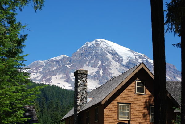 The National Park Inn with Rainier in the background