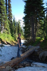 Jennifer on the Hike Lakes Trail