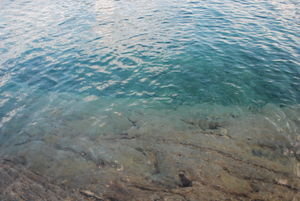 The clear water at Lake Crescent