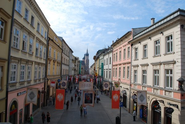 View of Florianska Street from atop the Barbican