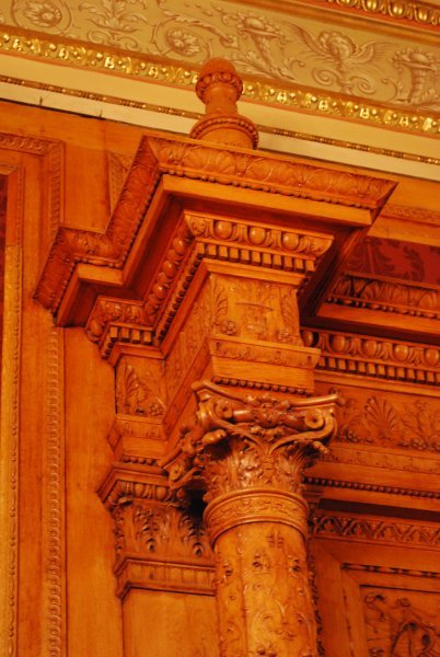Detail shot of woodwork at the Opera House