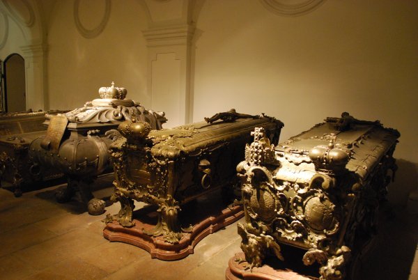 Elaborate coffins in Kaisergruft Crypt