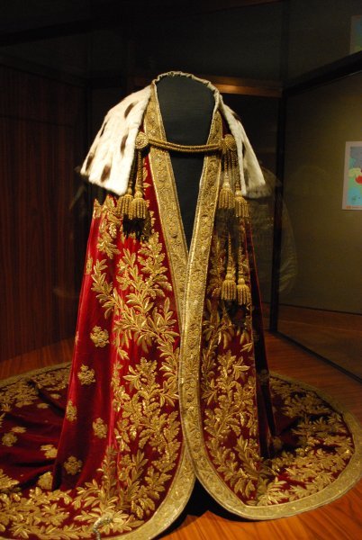 One of the many coronation gowns in the Treasury