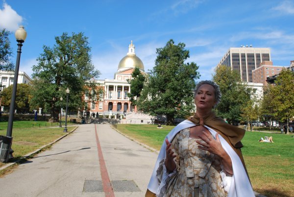 Our guide and the Massachusetts State House