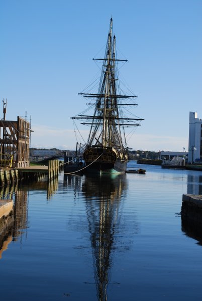 Ship docked in the waterfront of Salem
