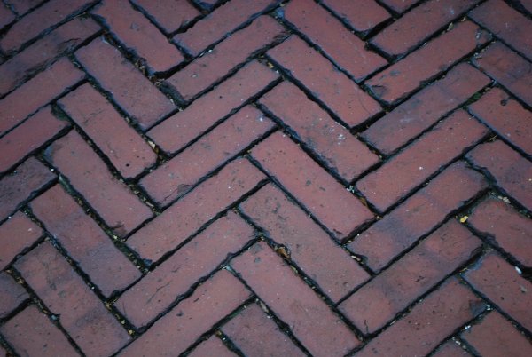 Brickwork pattern on the sidewalks of Beacon Hill