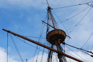 Looking up at the Mayflower