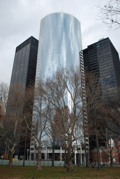View of buildings from Battery Park