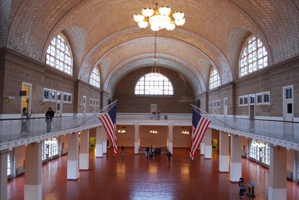 Interior of the main hall at Ellis Island