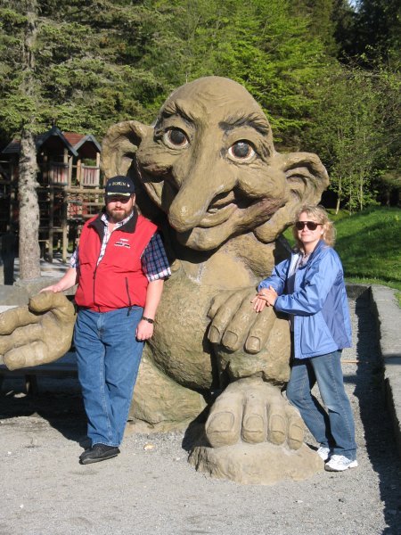 Uncle Knut and Aunt Kathy posing with the Troll