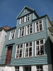 Beautiful blue house at Gamle Bergen