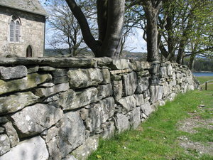 The old stone wall at St. Olav's Church