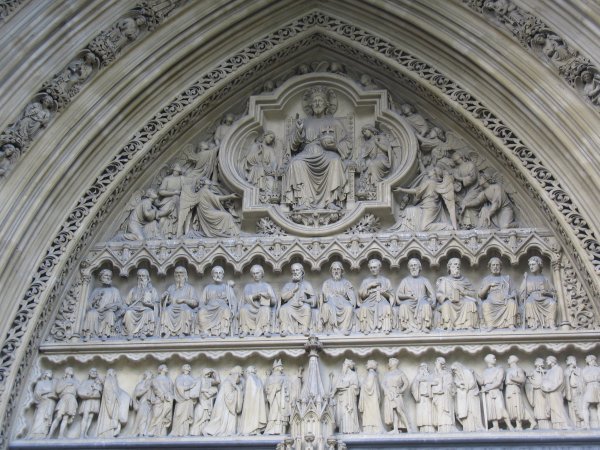 Detail shot above an entrance door at Westminster Abbey