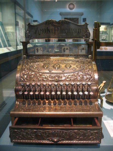 Old cash register at the British Museum
