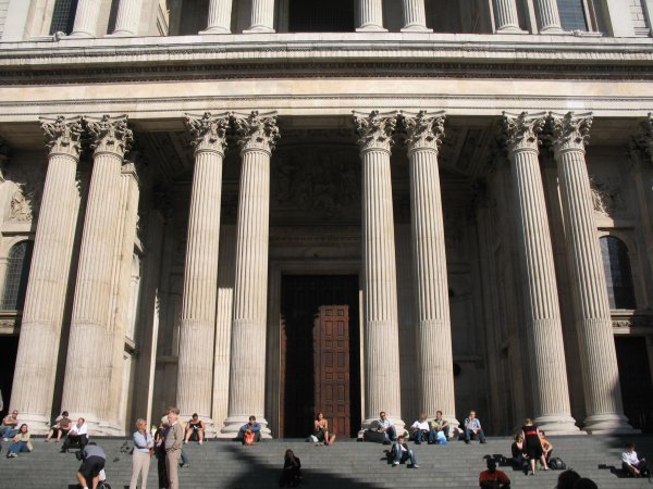 The massive front steps at St. Paul's Cathedral