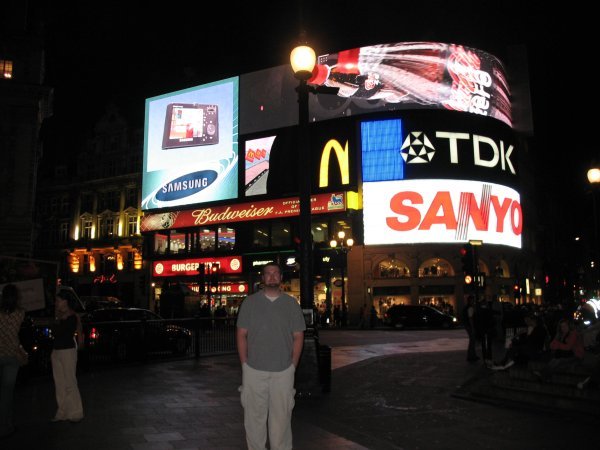 Mike at at Piccadilly Circus
