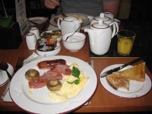 Typical English breakfast at the Lime Tree Hotel