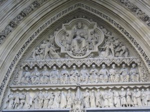Detail shot above an entrance door at Westminster Abbey
