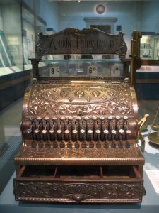 Old cash register at the British Museum
