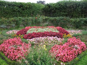 Colorful gardens at New Place in Stratford-upon-Avon