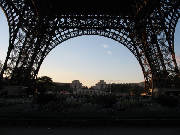 Below the Eiffel Tower