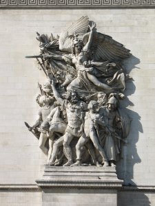 Detail of the scultpture art on the Arc De Triomphe