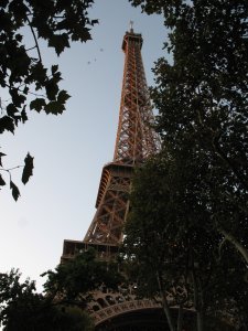Eiffel Tower behind the trees
