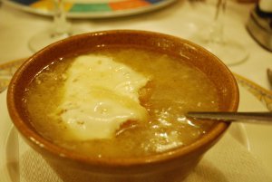 Onion soup we had for dinner in Granada