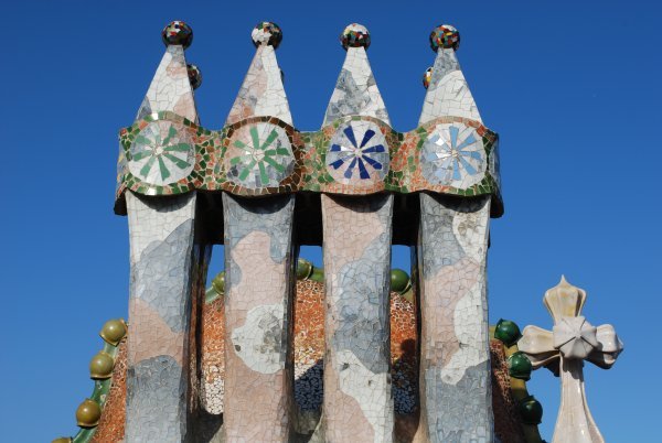 Chimneys on the roof of Casa Batllo 