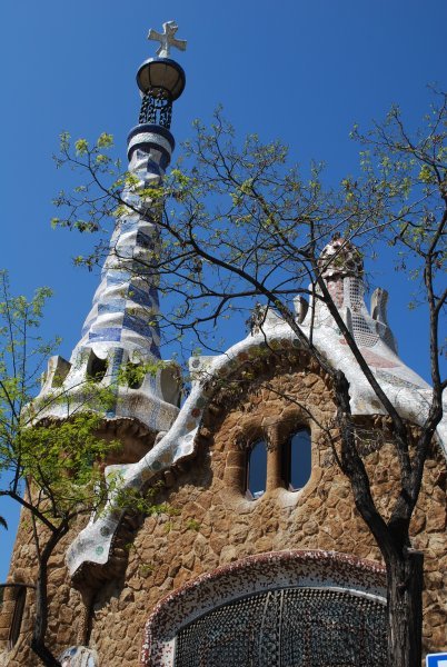 A whimsical building at Parc Guell 