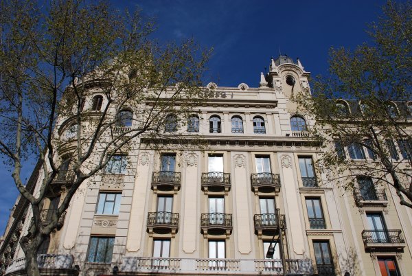 Architecture on Las Ramblas in Barcelona