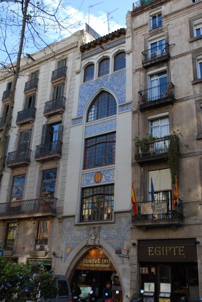 Architecture on Las Ramblas in Barcelona