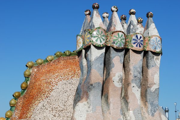 Chimneys on the roof of Casa Batllo 
