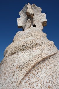 A chimney on the rooftop of Casa Mila 