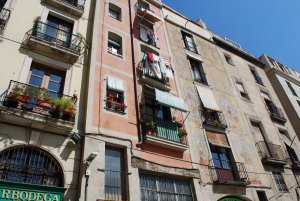 Buildings in the Barri Gotic (Gothic Quarter) of Barcelona 