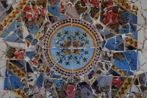Colorful tilework at Parc Guell 