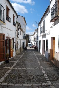 The street our B & B was located on in Ronda