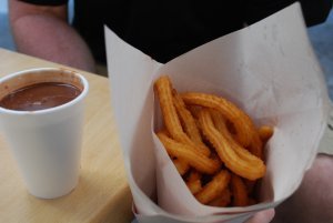 Churros and chocolate for breakfast in Sevilla
