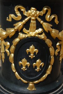 Detail of a light post at La Granja Palace