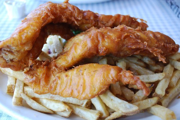 My fish and chips from The Rock Cod Cafe in Cowichan Bay