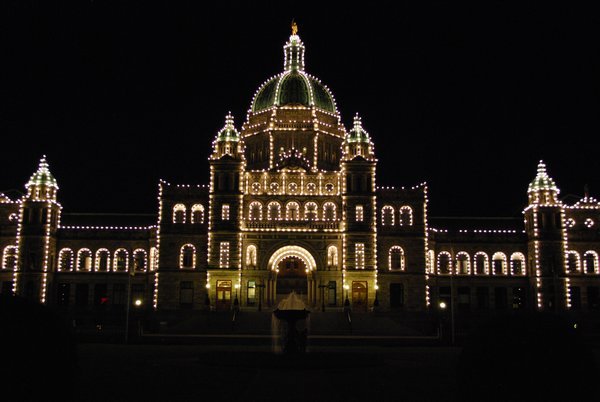Parliament Buildings lit up at night