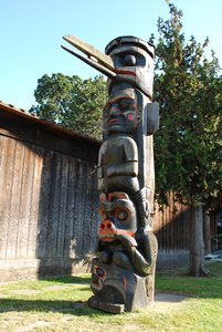 Totem Pole at Thunderbird Park in Victoria