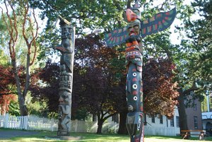 Totem Poles at Thunderbird Park in Victoria