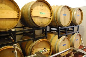 Barrels of cider at Merridale Cidery