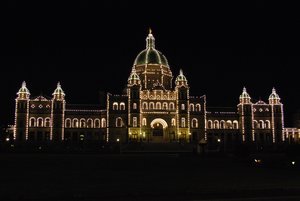 Parliament Buildings lit up at night