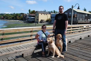Kimberly and Mike with the dogs in Coupeville