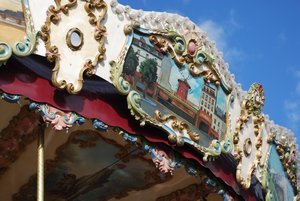 Detail of the merry-go-round in Honfleur