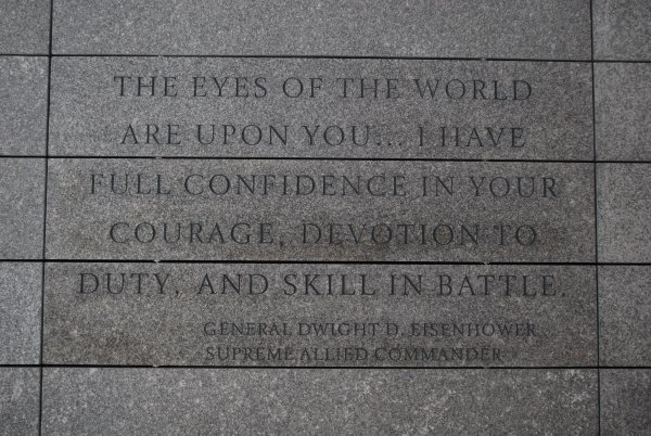 Plaque at the WWII Normandy American Cemetery and Memorial