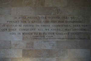 A plaque at the WWII Normandy American Cemetery and Memorial