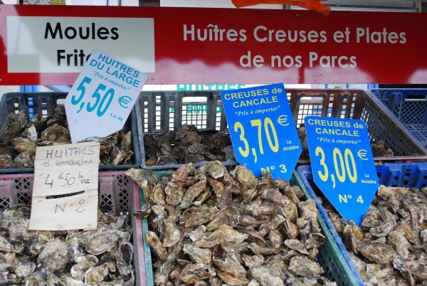 Oysters for sale in Cancale